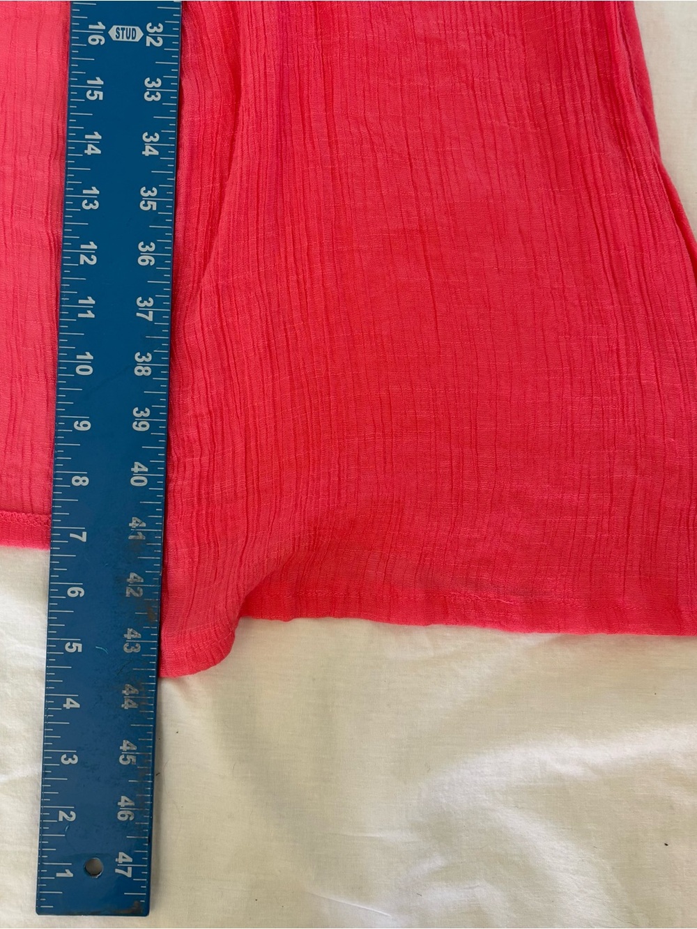 Simply Couture Coral Crinkle Duster Cardigan XL Boho Resort Beachy Layer - Picture 8 of 10